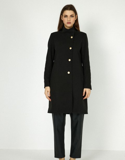 Coat with high collar