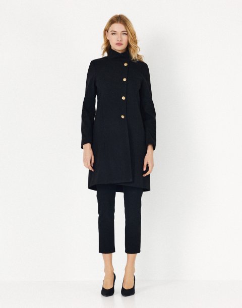 Coat with high collar