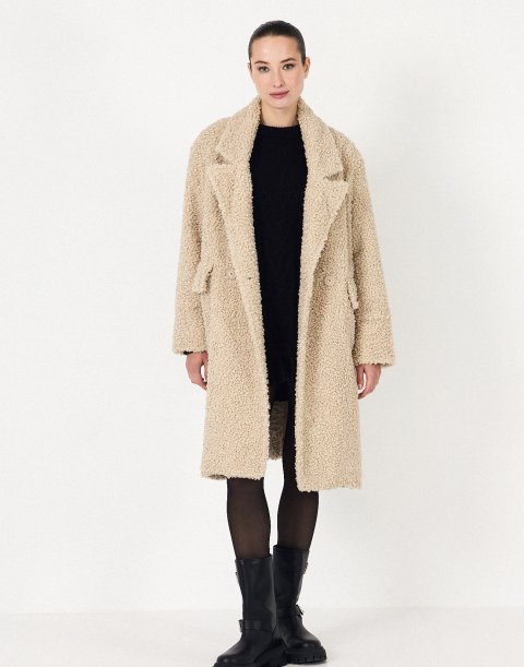 Oversized boucle coat