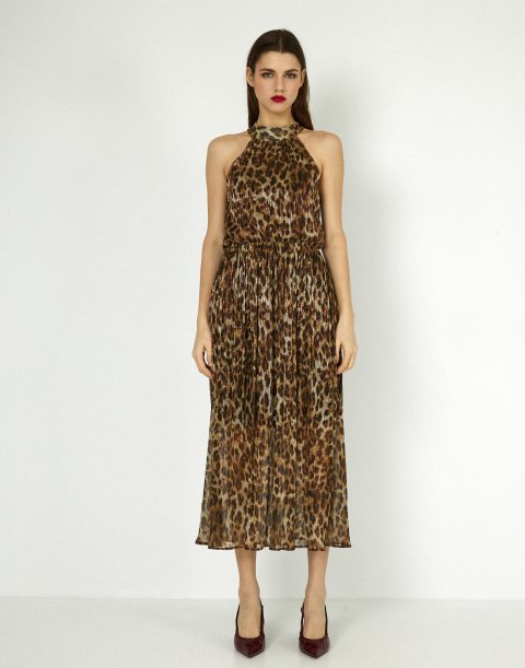 Animal print midi dress