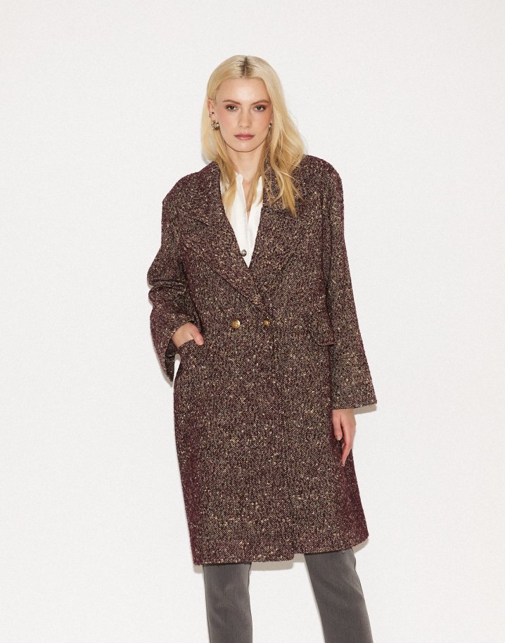 Oversized coat with wool