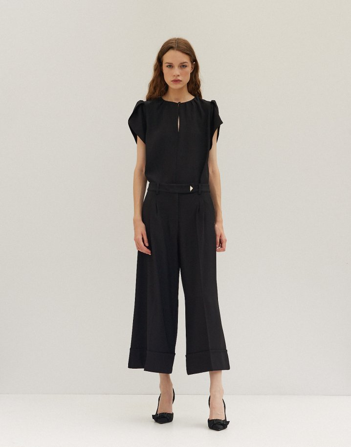 High waist culotte trousers