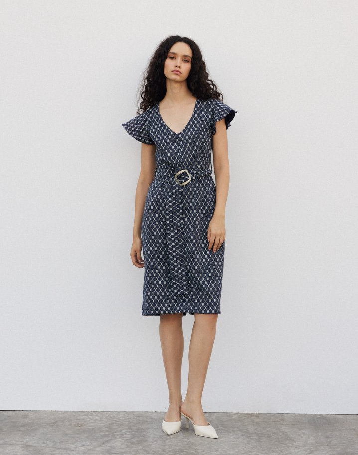 Jacquard midi dress