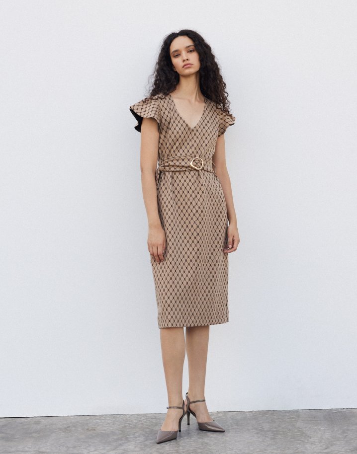 Jacquard midi dress