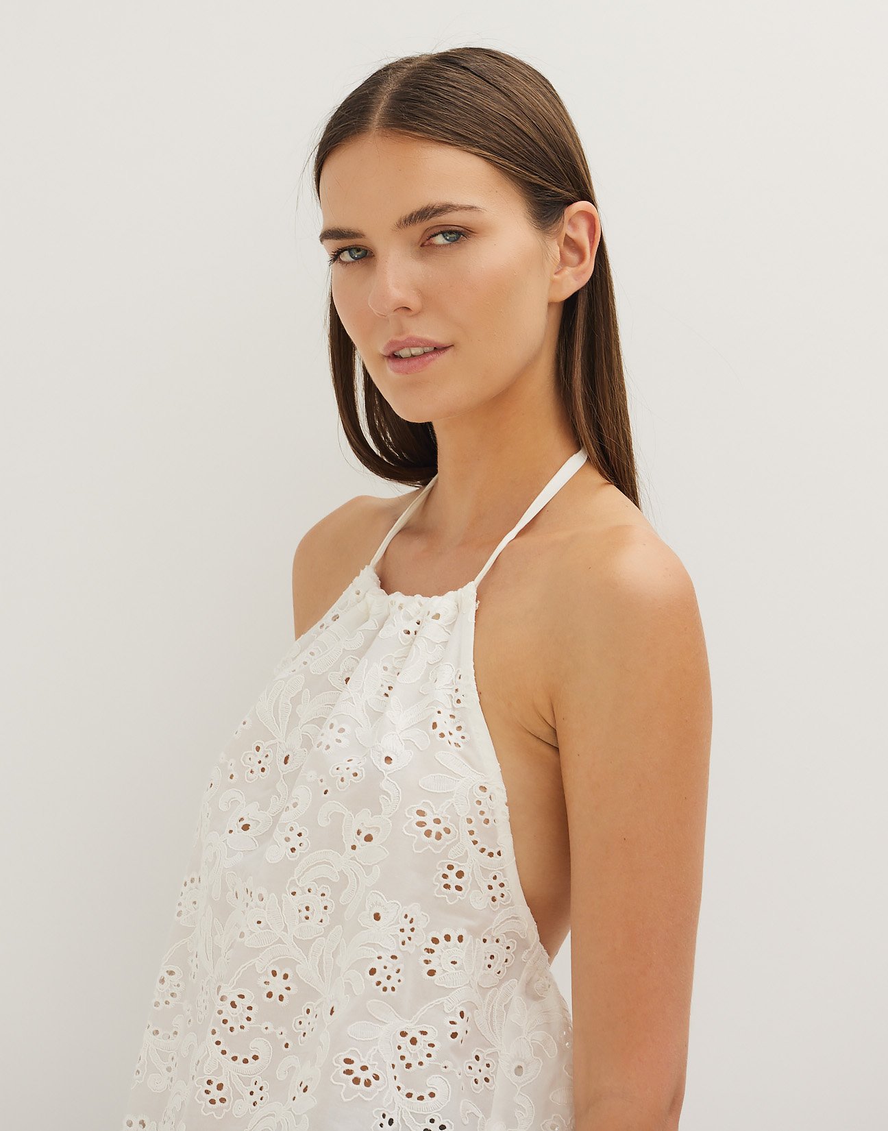 Cutwork embroidery top