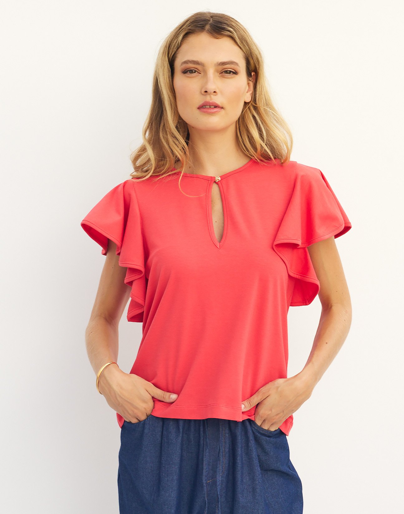 Top with ruffles