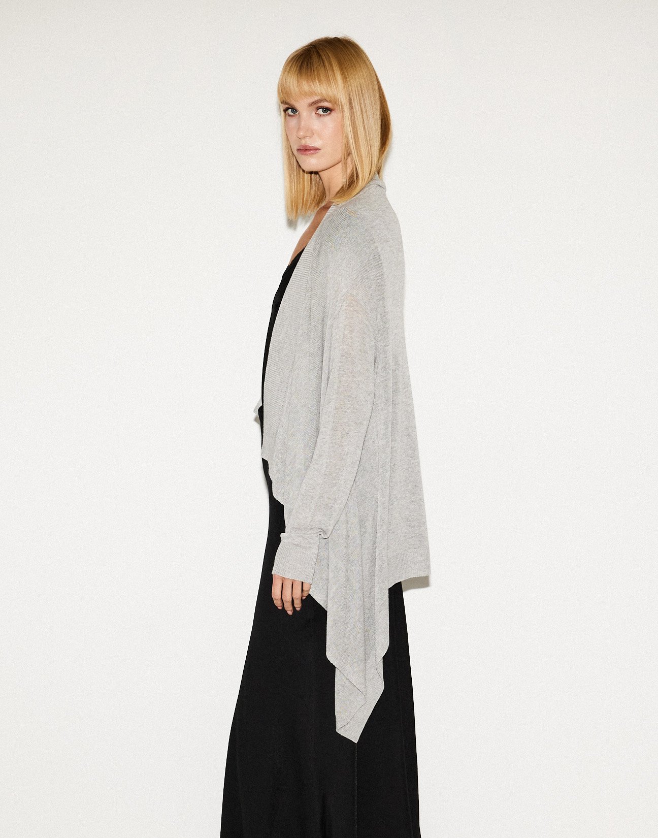 Asymmetric knit cardigan