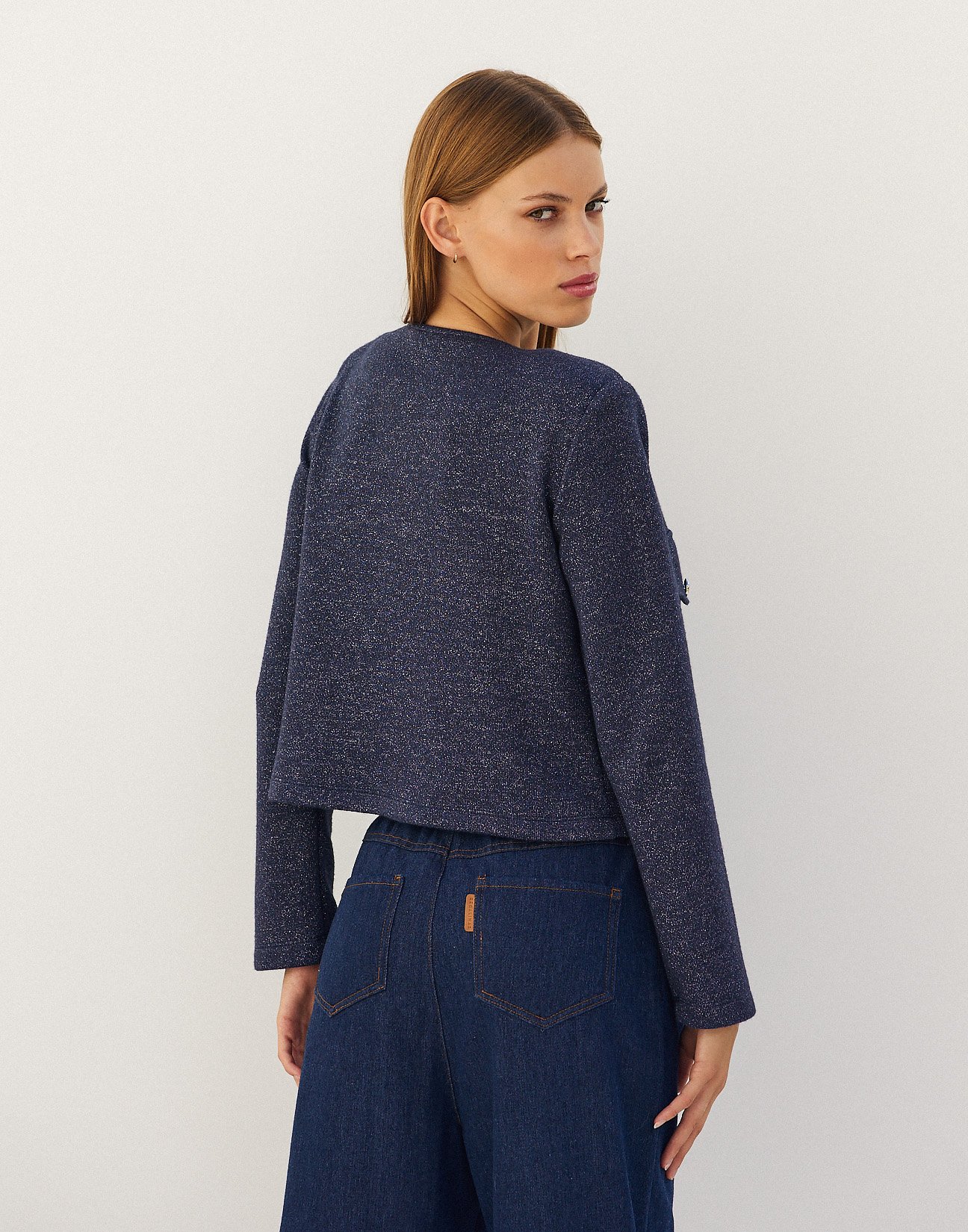 Lurex cardigan with pockets