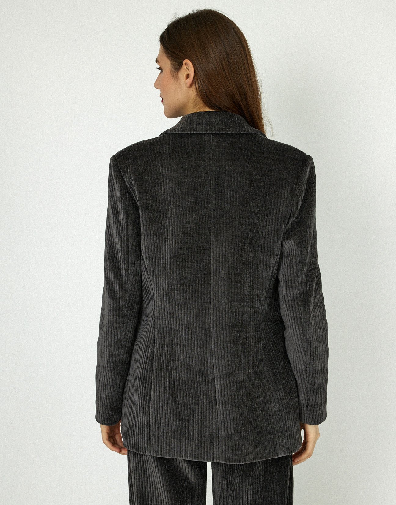 Double-breasted corduroy blazer