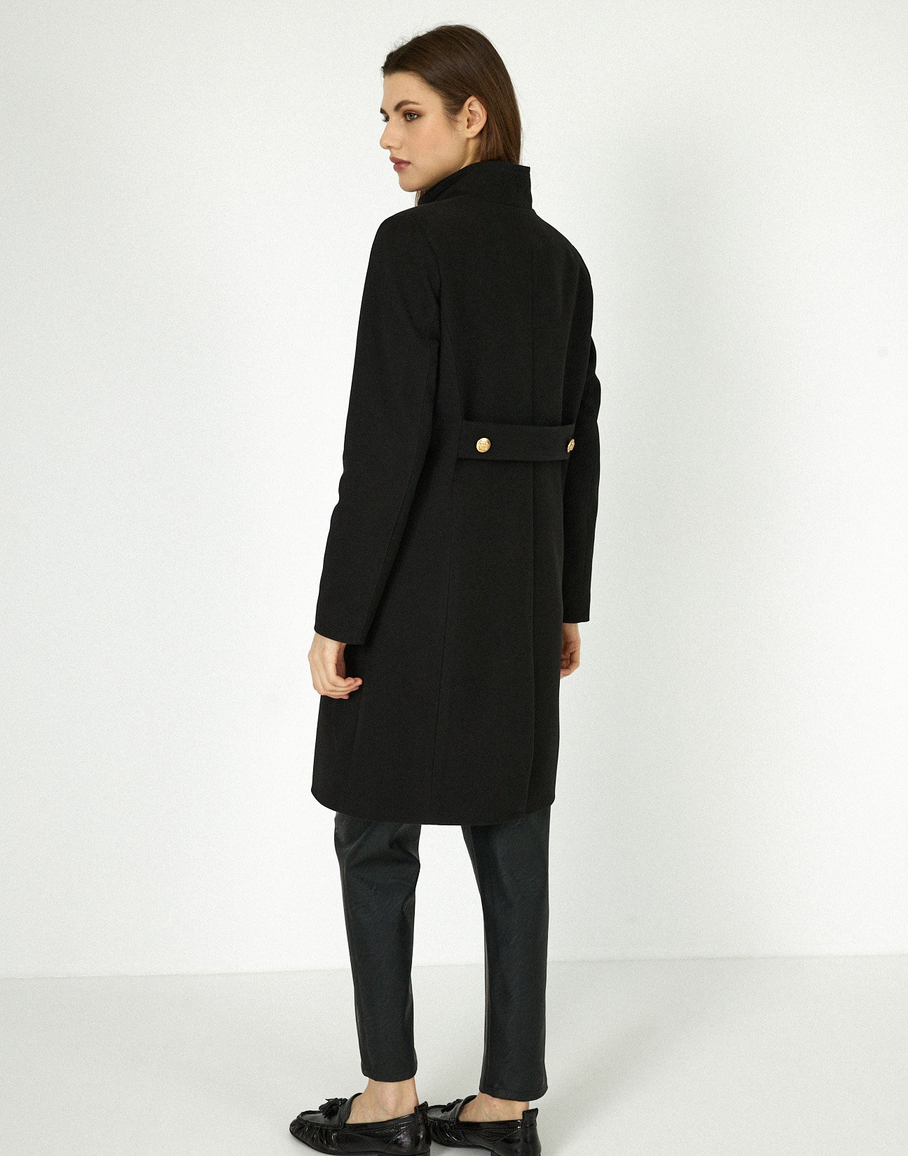 Coat with high collar