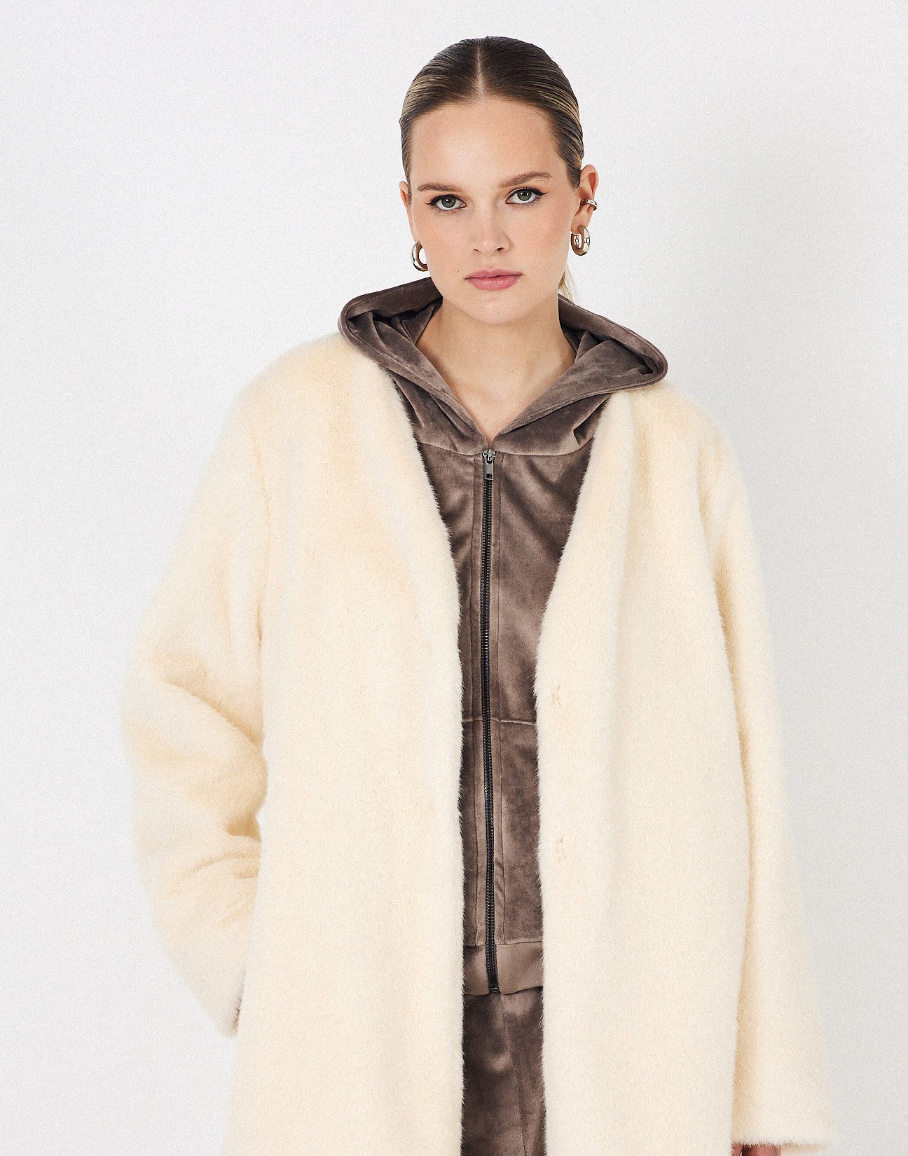 Faux fur coat