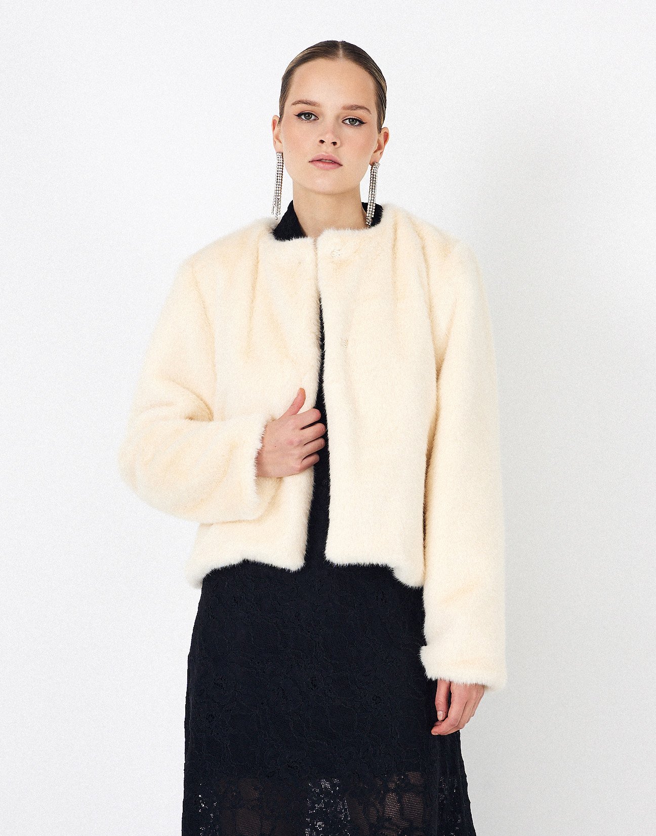 Short faux fur coat