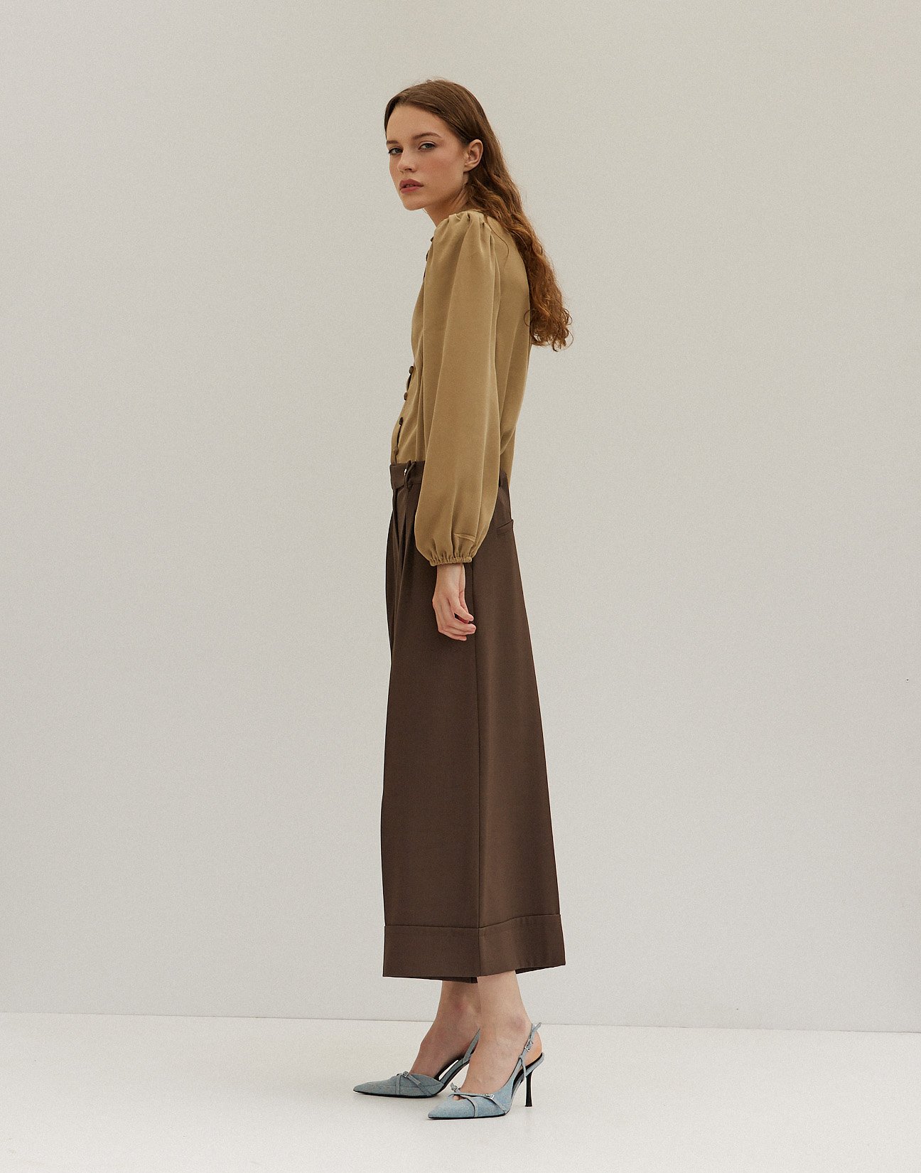 High waist culotte trousers