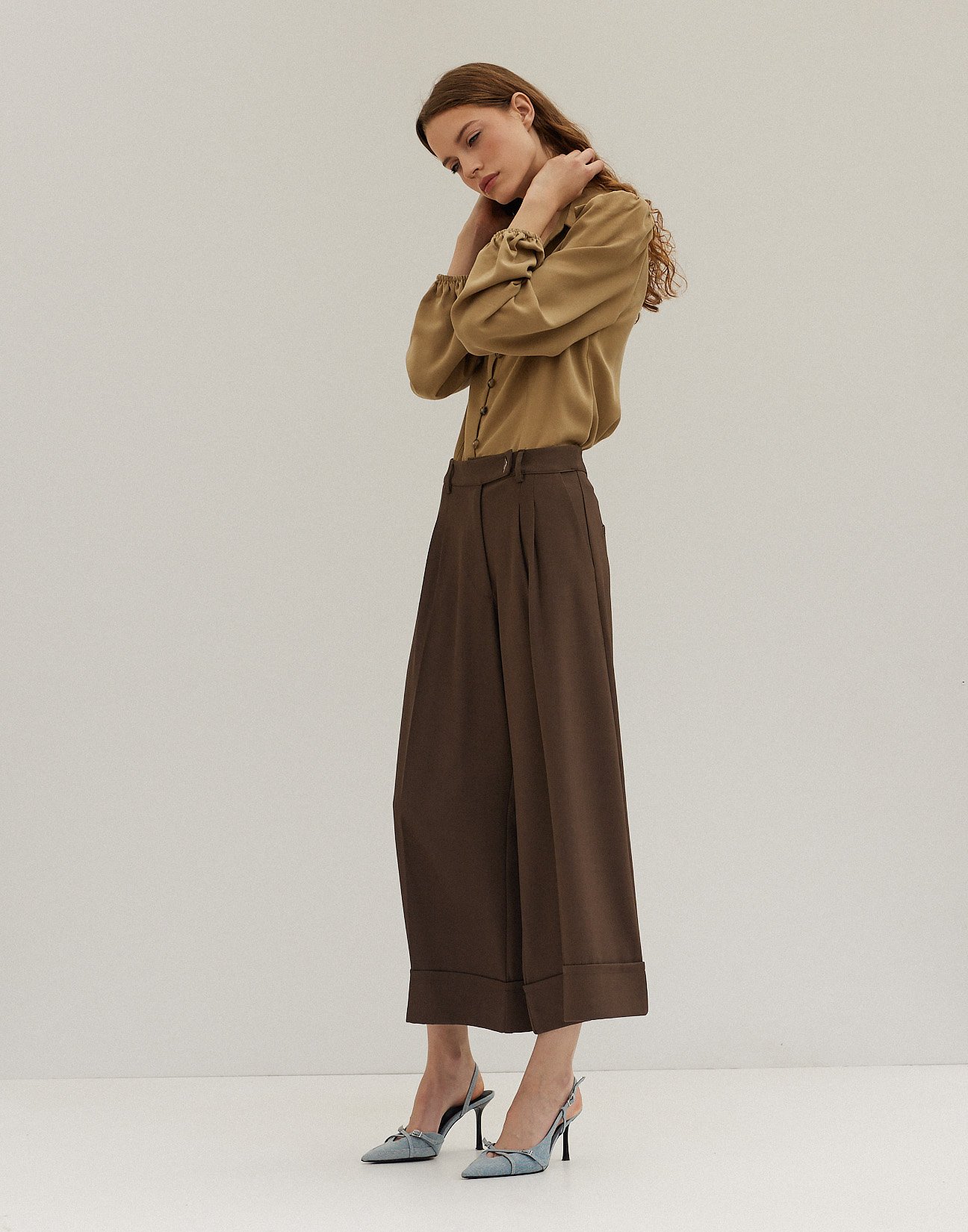 High waist culotte trousers