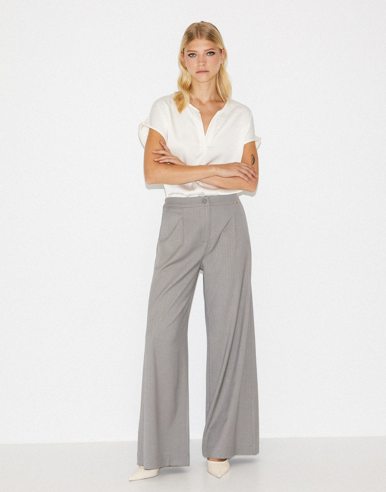 Pinstripe trousers