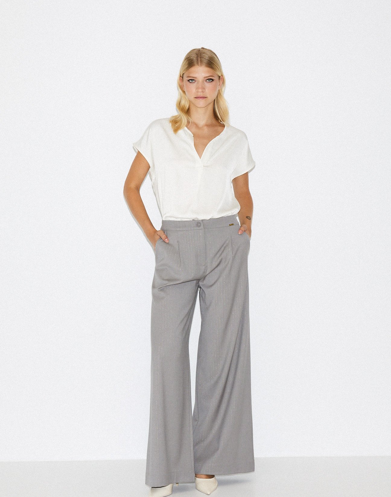 Pinstripe trousers