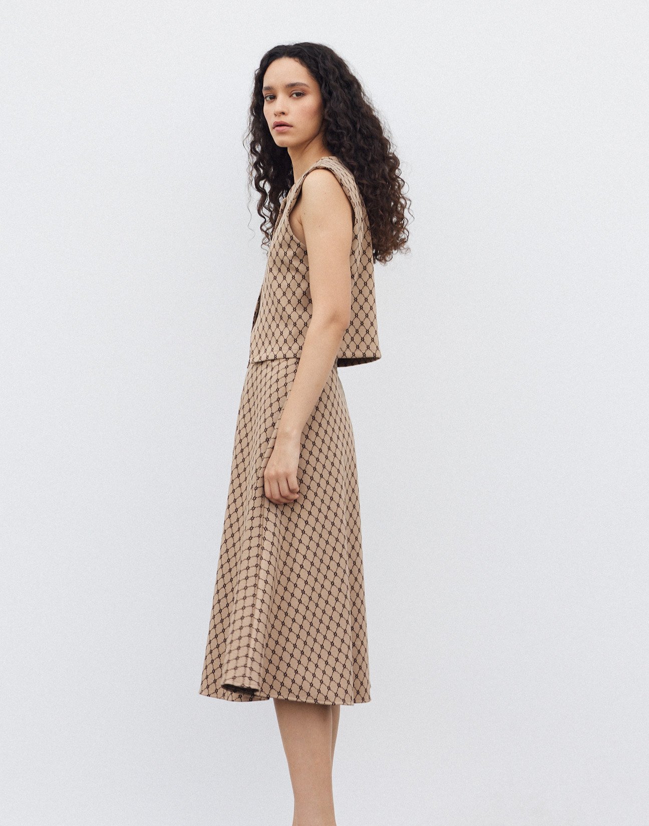 Jacquard midi skirt