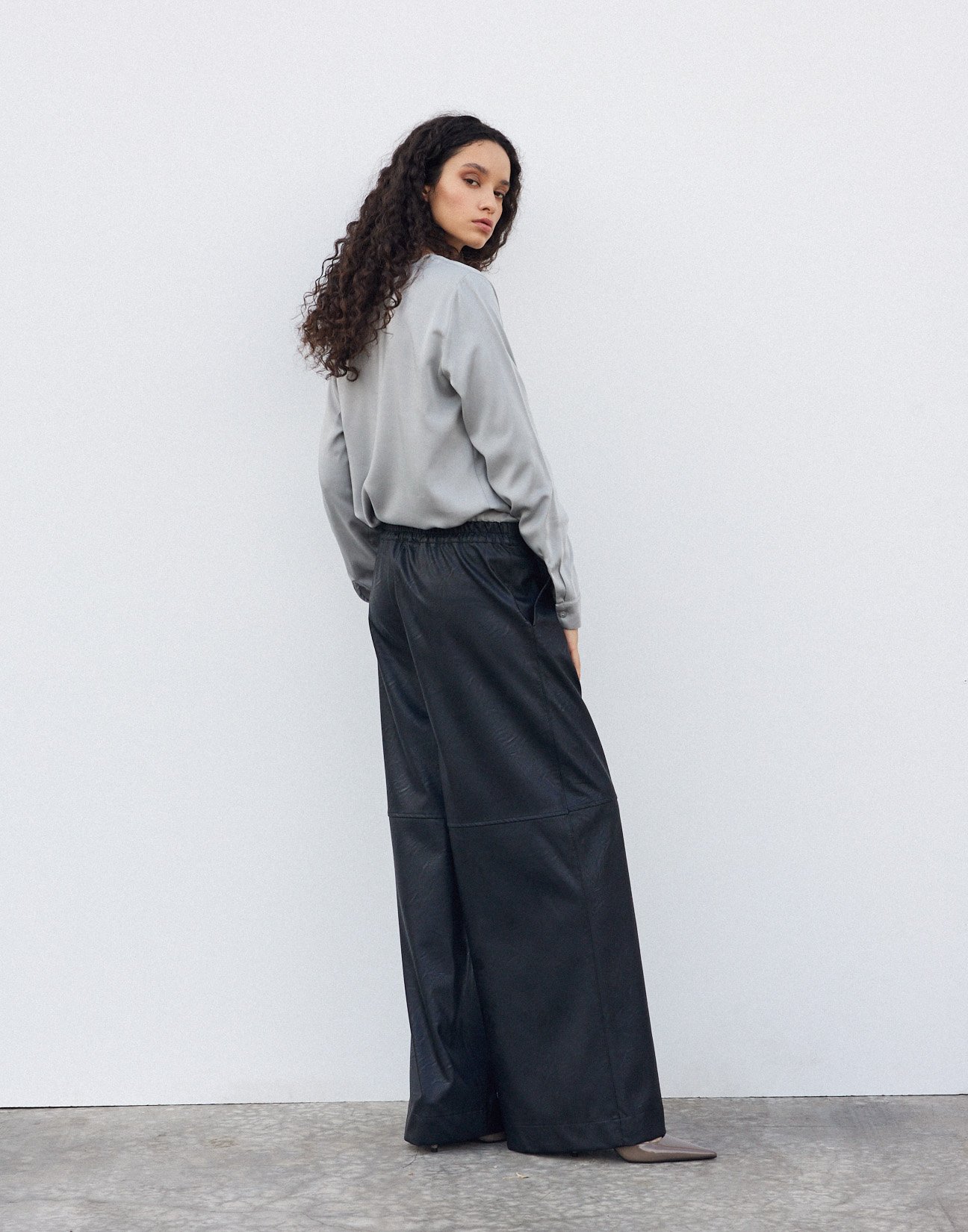 Faux leather trousers