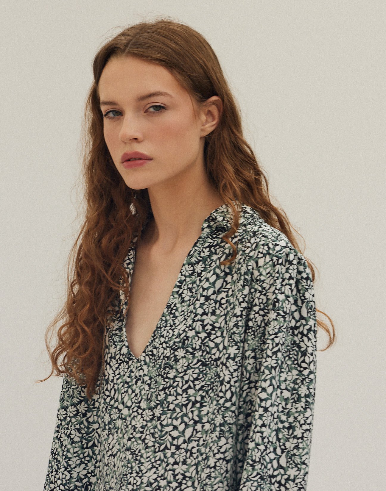 Printed blouse with collar