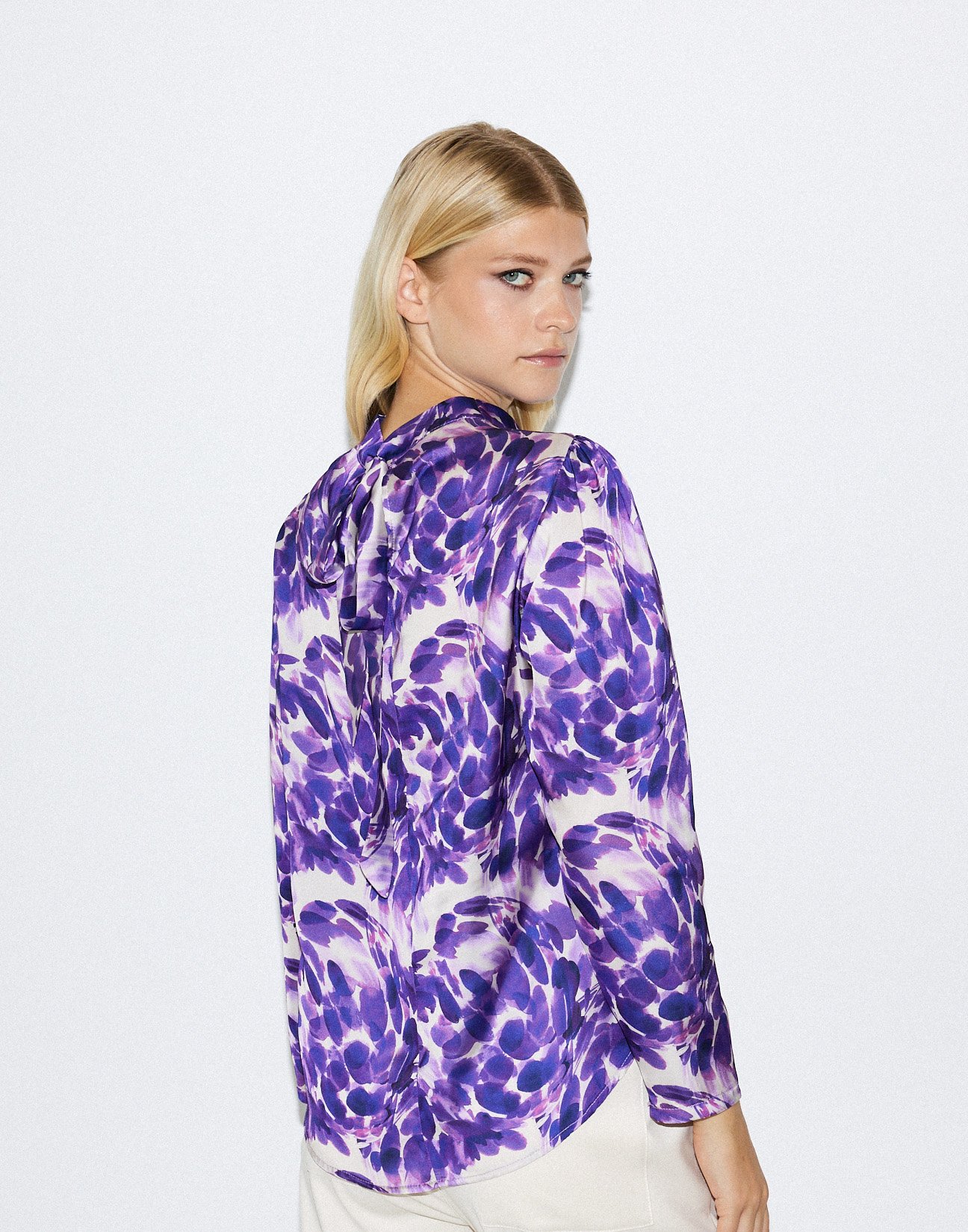 Printed satin blouse