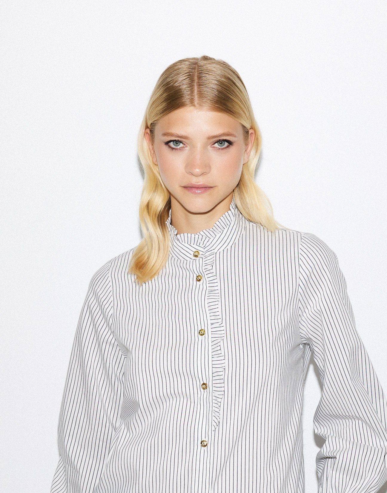 Striped poplin shirt