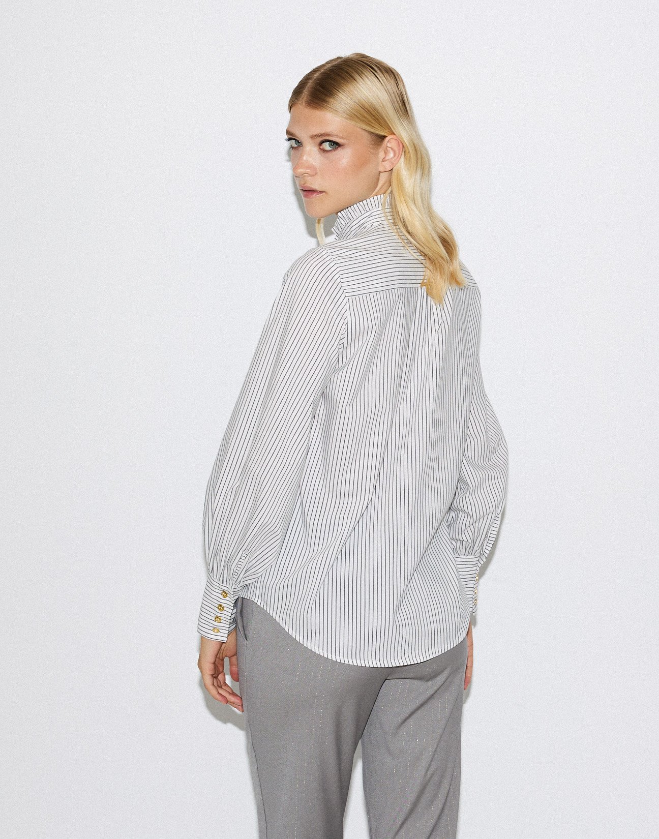 Striped poplin shirt