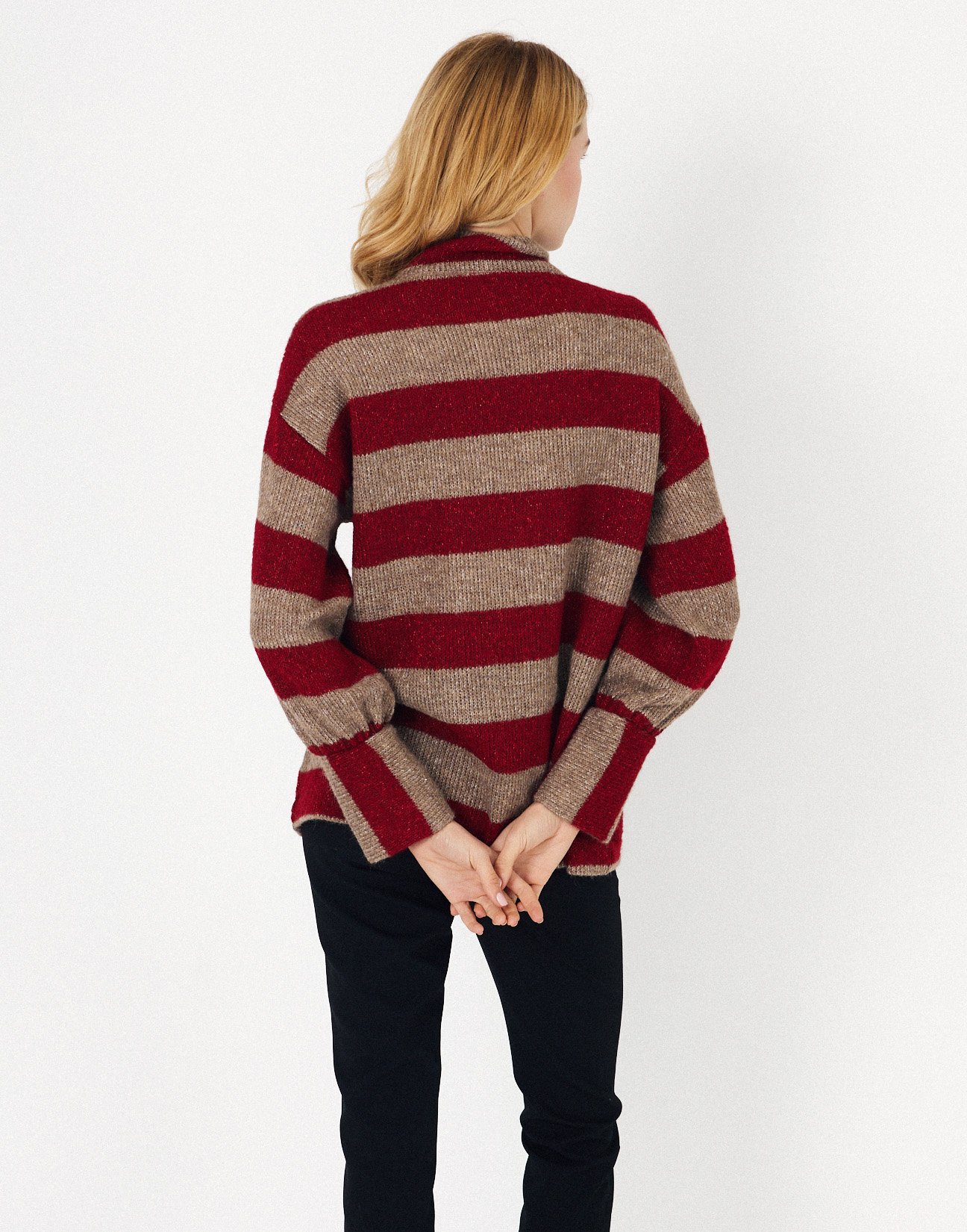 Striped sweater with button