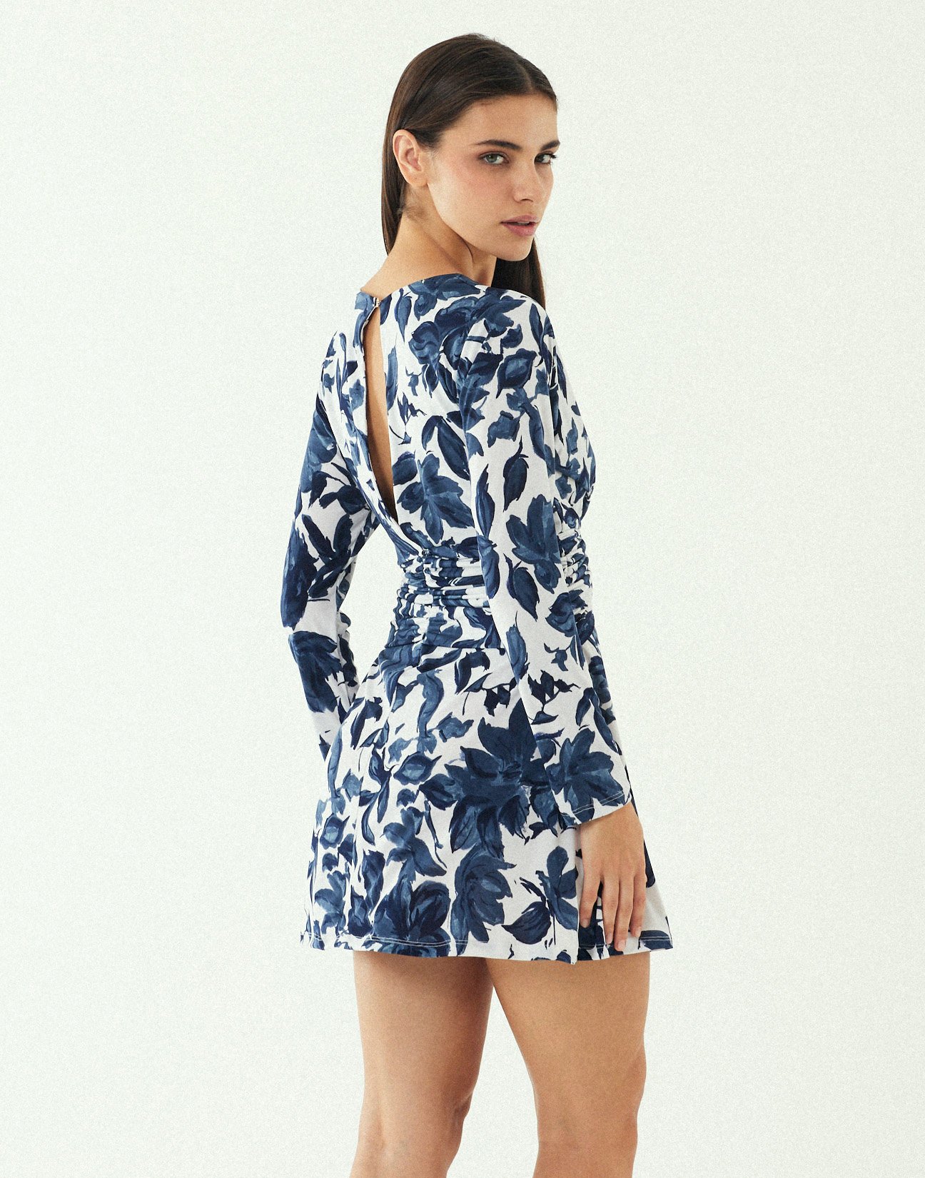 Printed dress with knot