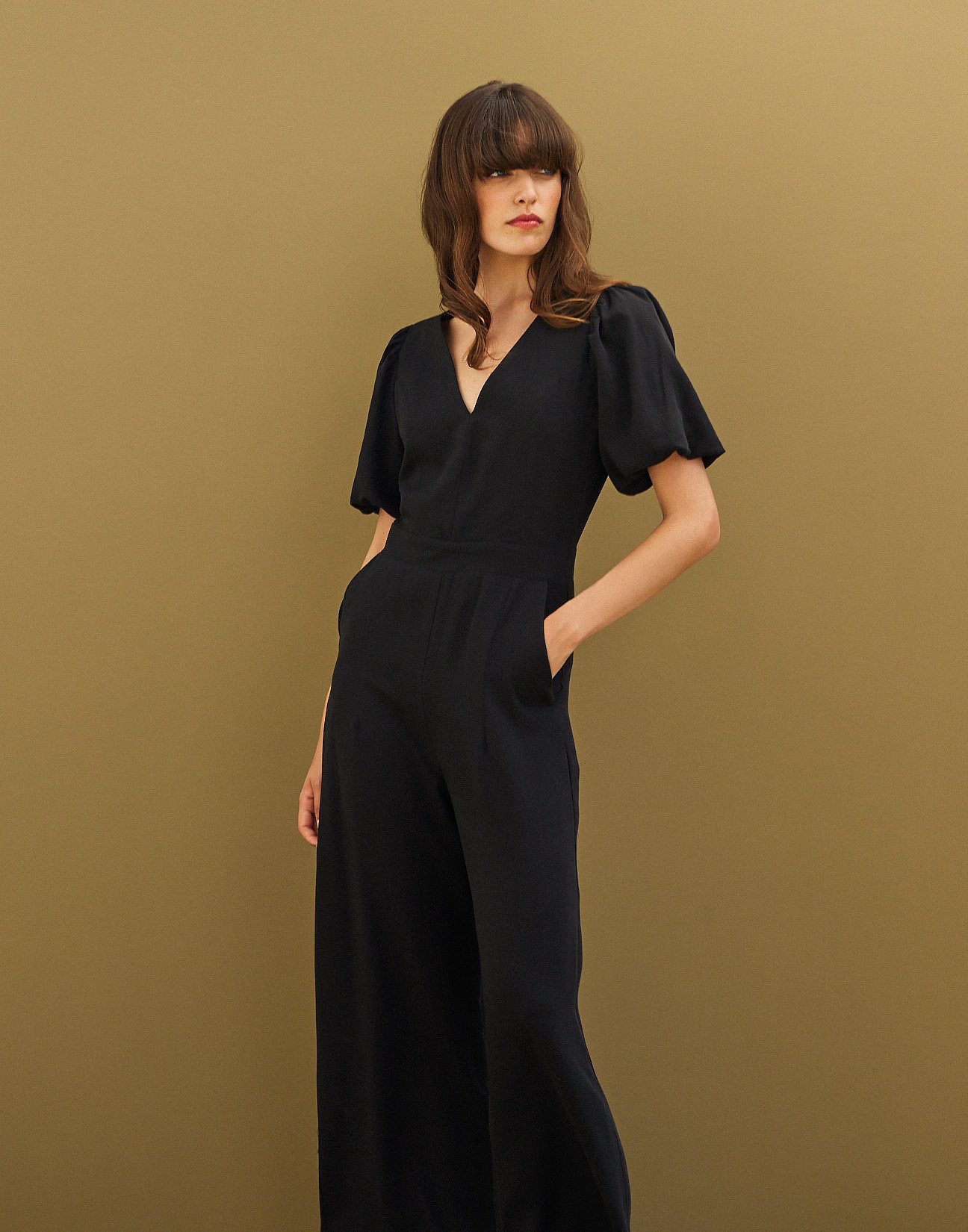 Jumpsuit with balloon sleeves