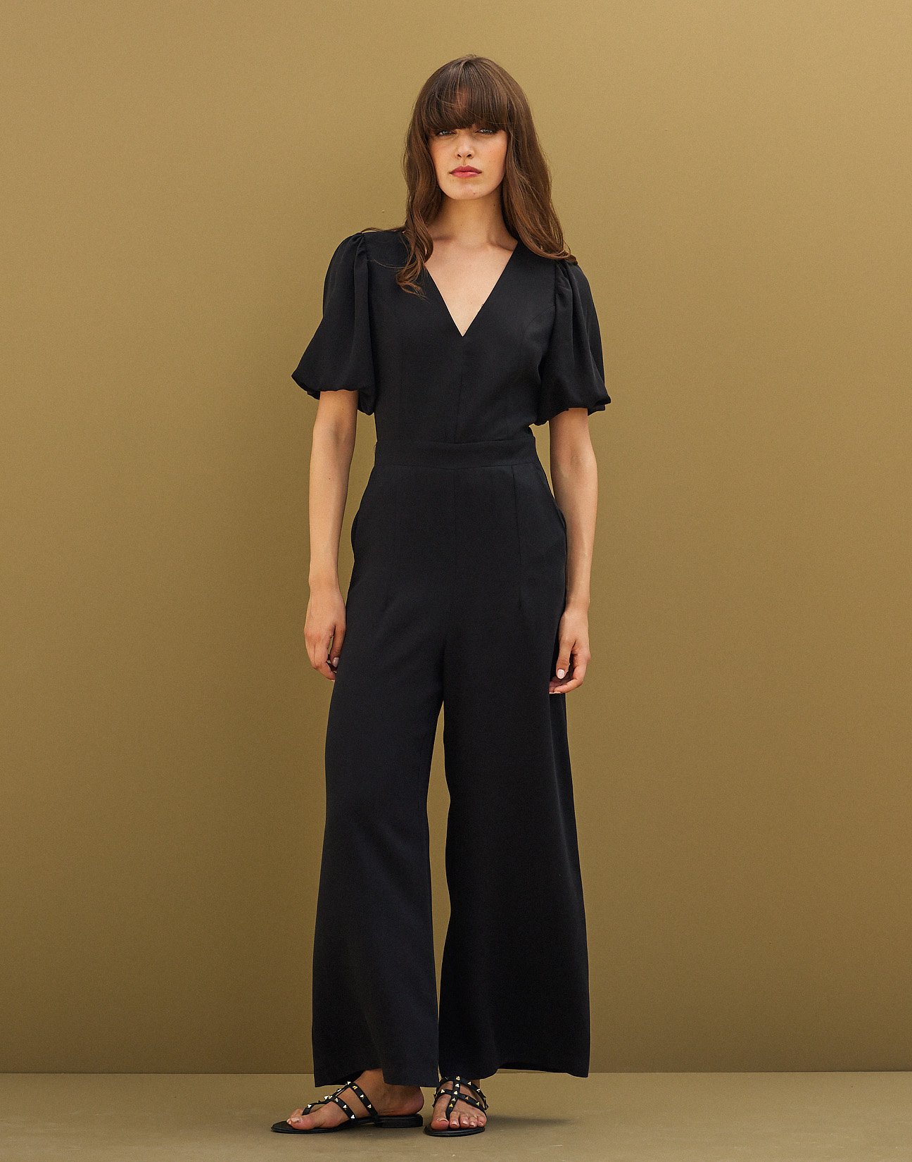 Jumpsuit with balloon sleeves