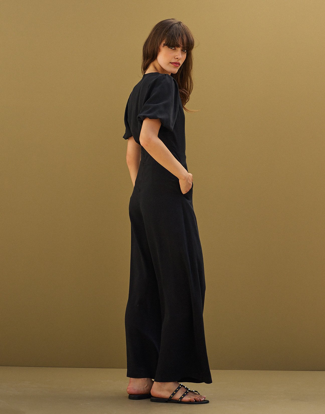 Jumpsuit with balloon sleeves