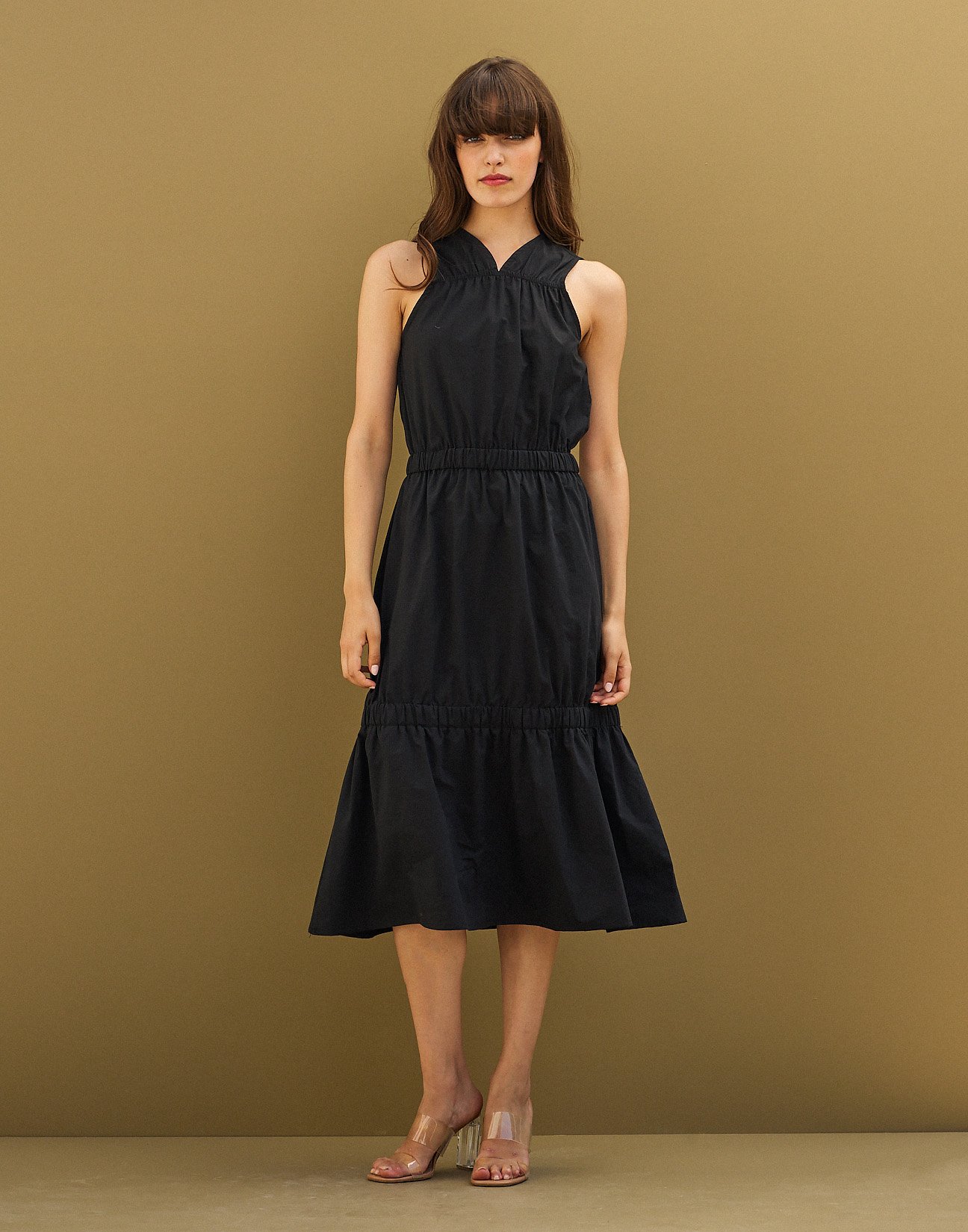 Sleeveless poplin dress