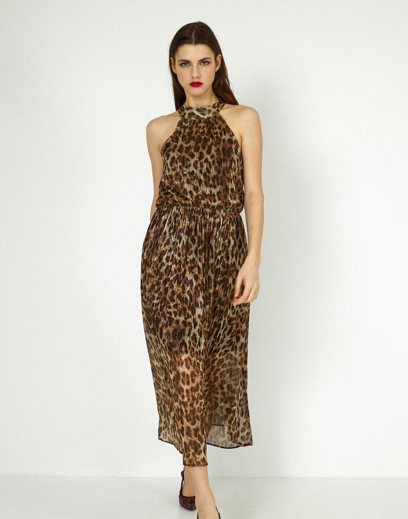 Animal print midi dress