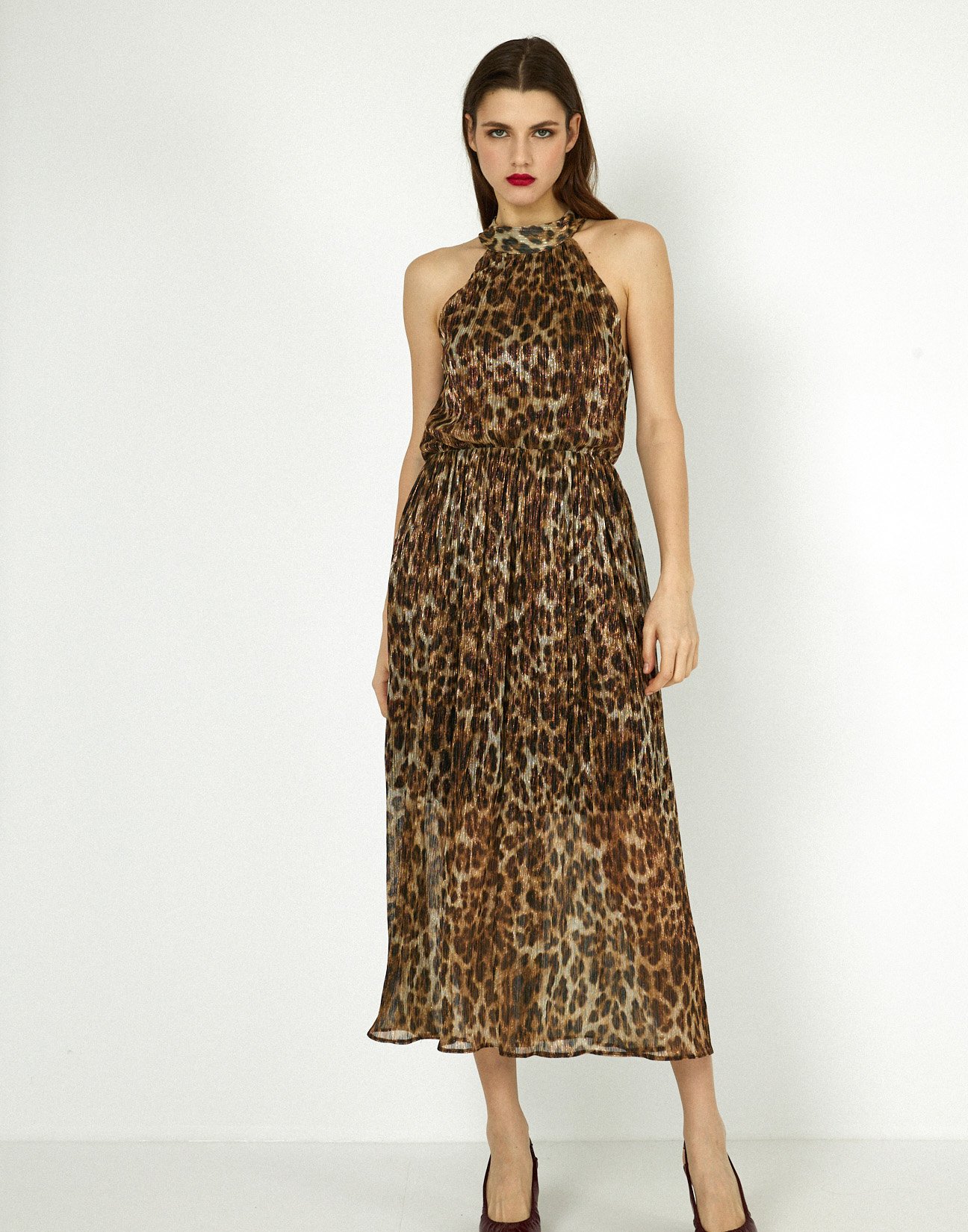 Animal print midi dress