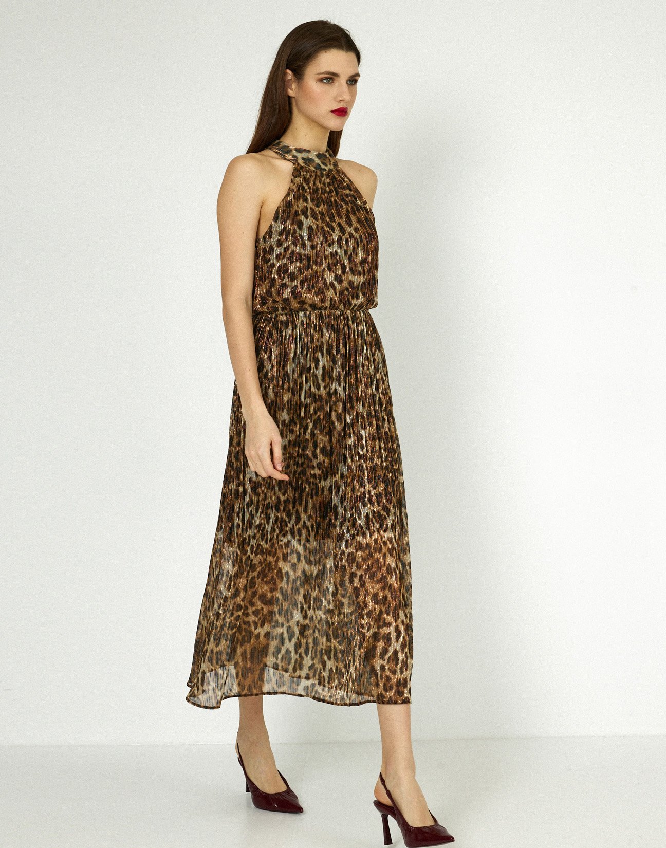 Animal print midi dress