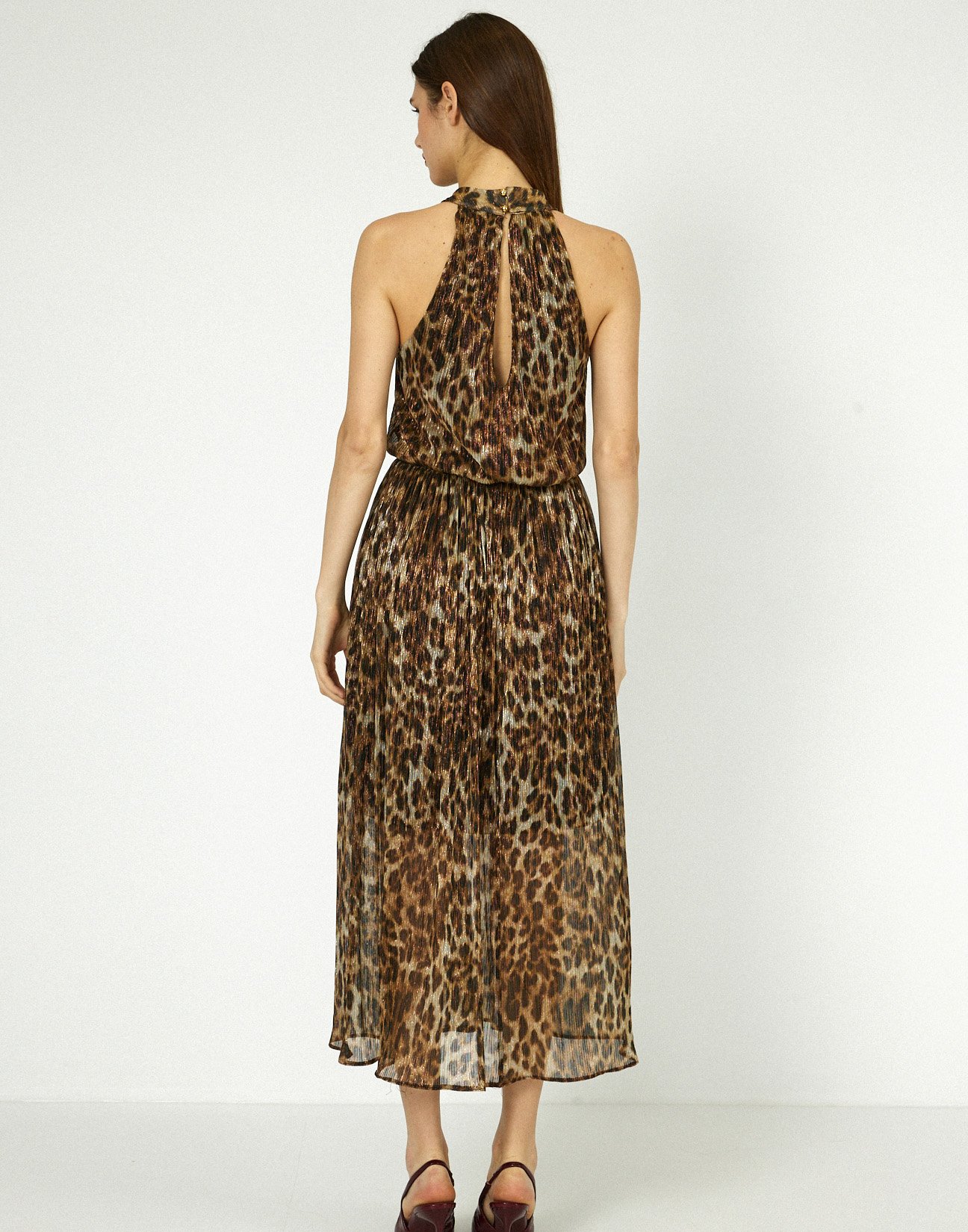 Animal print midi dress