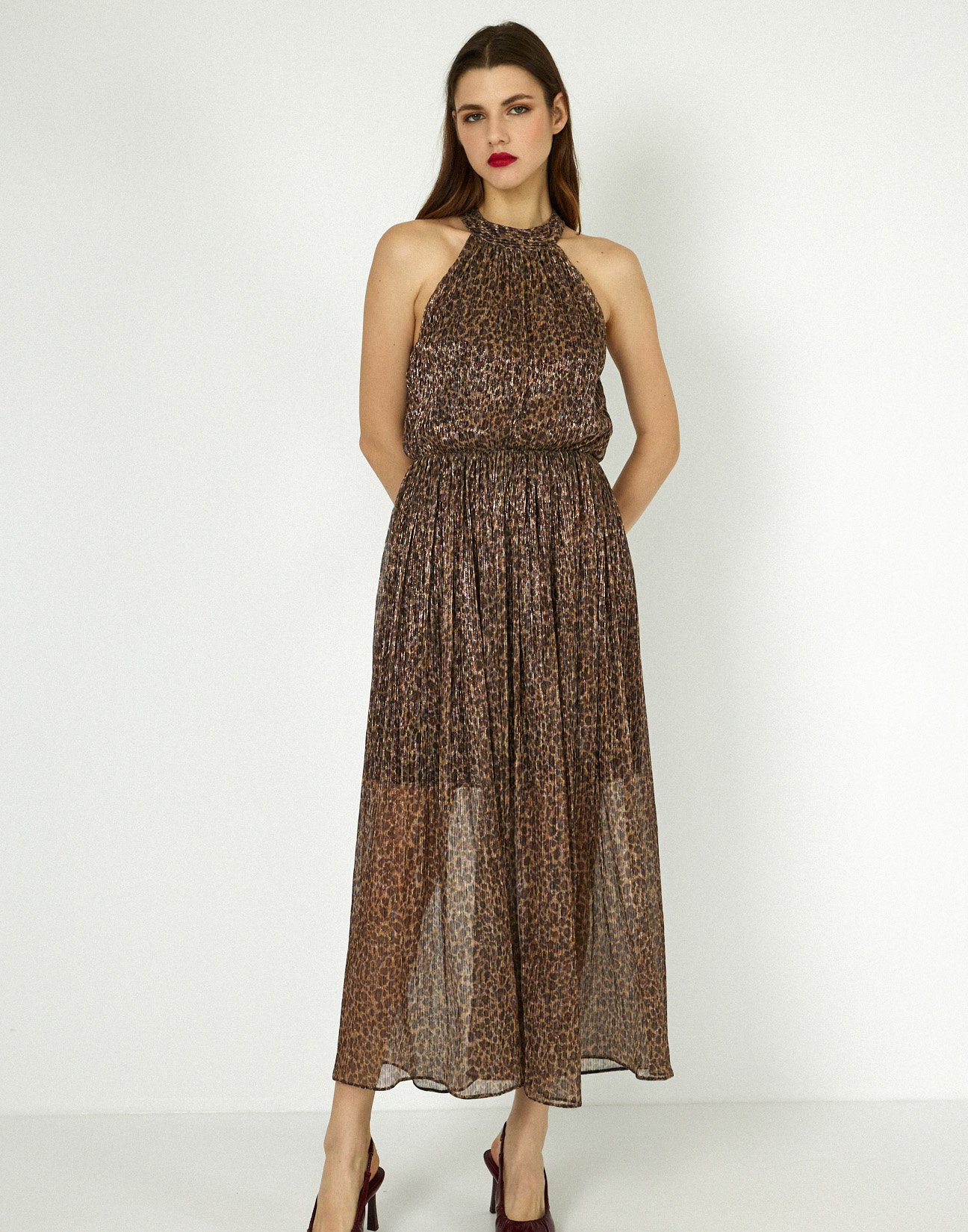 Animal print midi dress