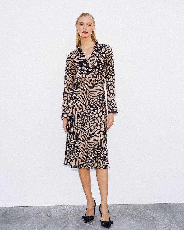 Printed wrap dress