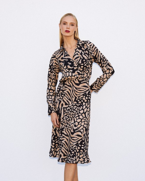 Printed wrap dress