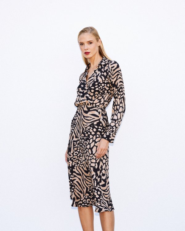 Printed wrap dress