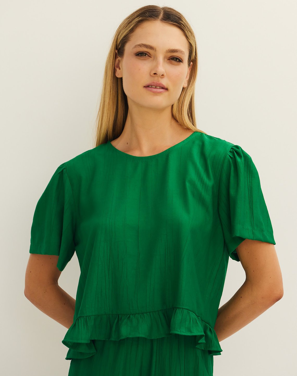 Blouse with ruffles