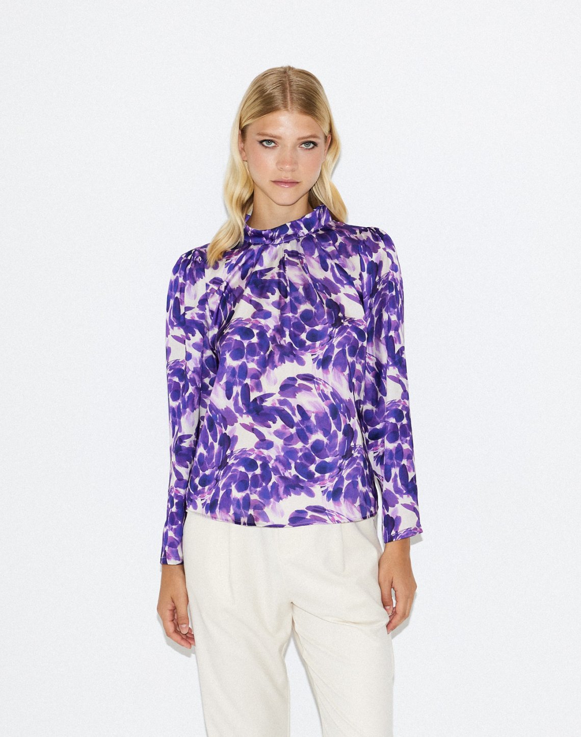 Printed satin blouse